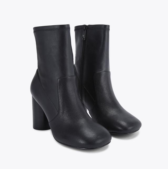 Carvela By Kurt Geiger LANGLEY ROUND ANKLE BOOT Black Leather Ankle Boot By KURT GEIGER LONDON