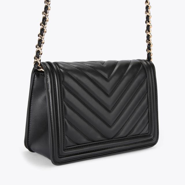 Carvela By Kurt Geiger LARA TASSEL FLAPOVER Black Quilted Cross Body Bag By CARVELA