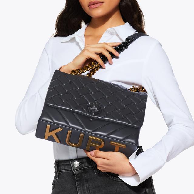 Carvela By Kurt Geiger LARGE KENSINGTON KURT Black Shoulder Bag By KURT GEIGER LONDON