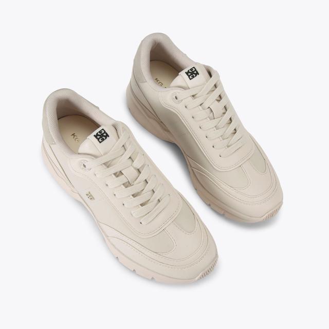 Carvela By Kurt Geiger LATEST White Silver Lace Up Sneaker By KG KURT GEIGER