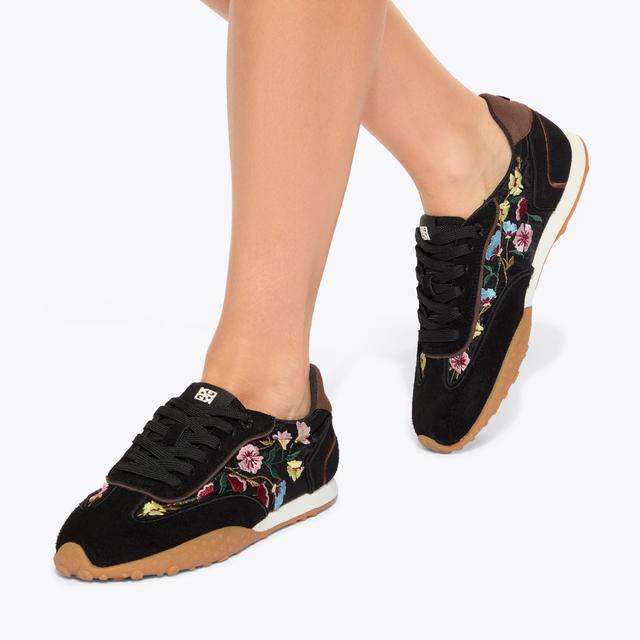 Carvela By Kurt Geiger LAVENDER Black Floral Trainers By KG KURT GEIGER