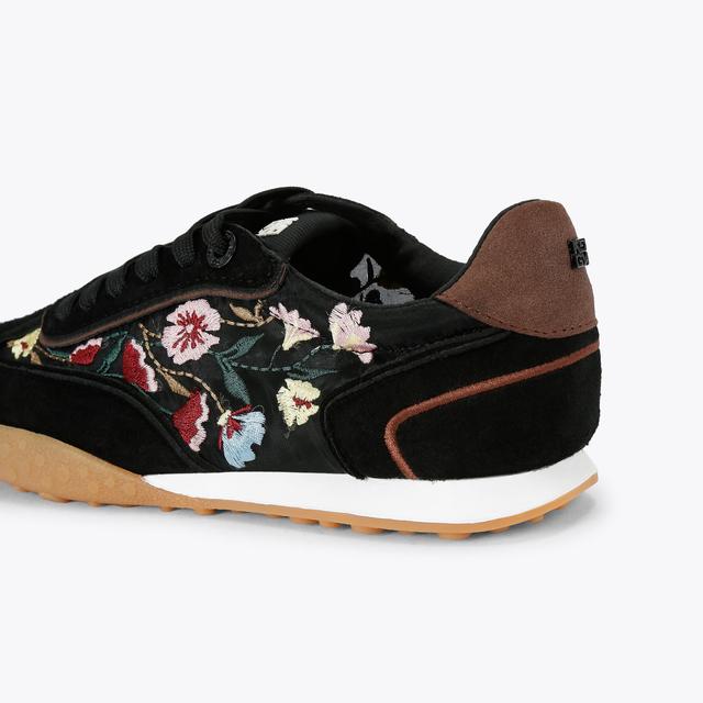 Carvela By Kurt Geiger LAVENDER Black Floral Trainers By KG KURT GEIGER