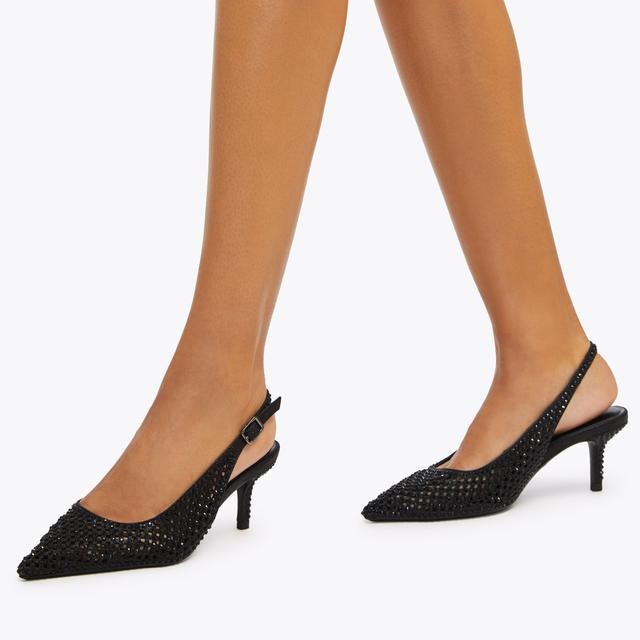 Carvela By Kurt Geiger LAZER SLING Black Cut Out Slingback Heel By CARVELA