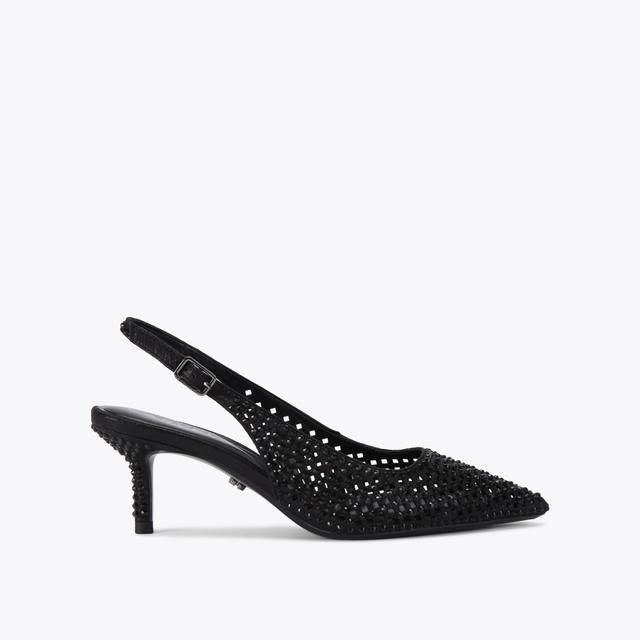 carvela by kurt geiger LAZER SLING Black Cut Out Slingback Heel by CARVELA