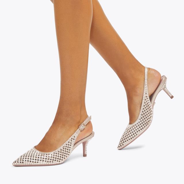 Carvela By Kurt Geiger LAZER SLING Gold Laser Cut Slingback Heel By CARVELA