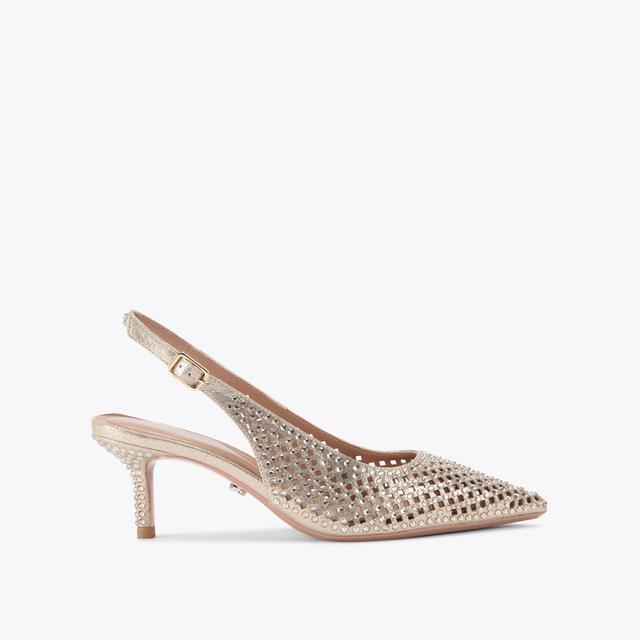 carvela by kurt geiger LAZER SLING Gold Laser Cut Slingback Heel by CARVELA