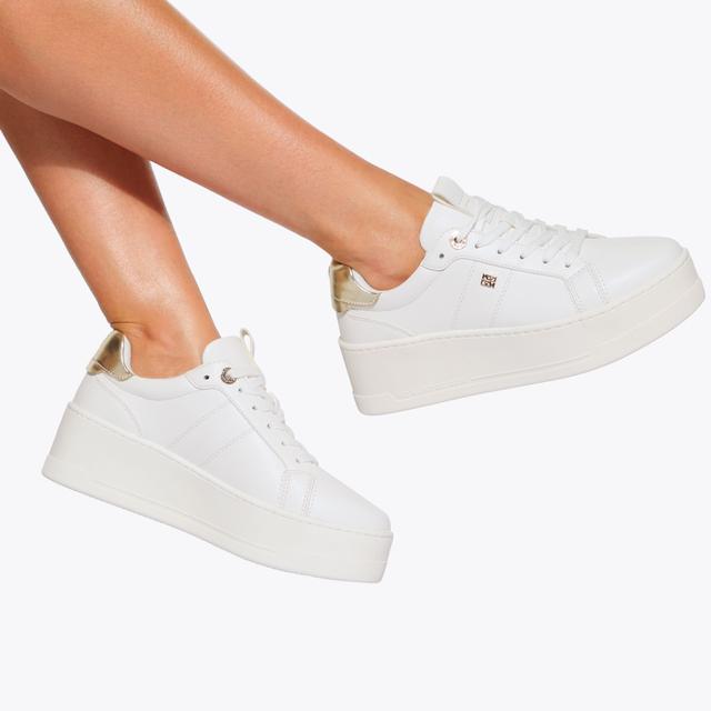 Carvela By Kurt Geiger LEADER White Lace Up Sneaker By KG KURT GEIGER