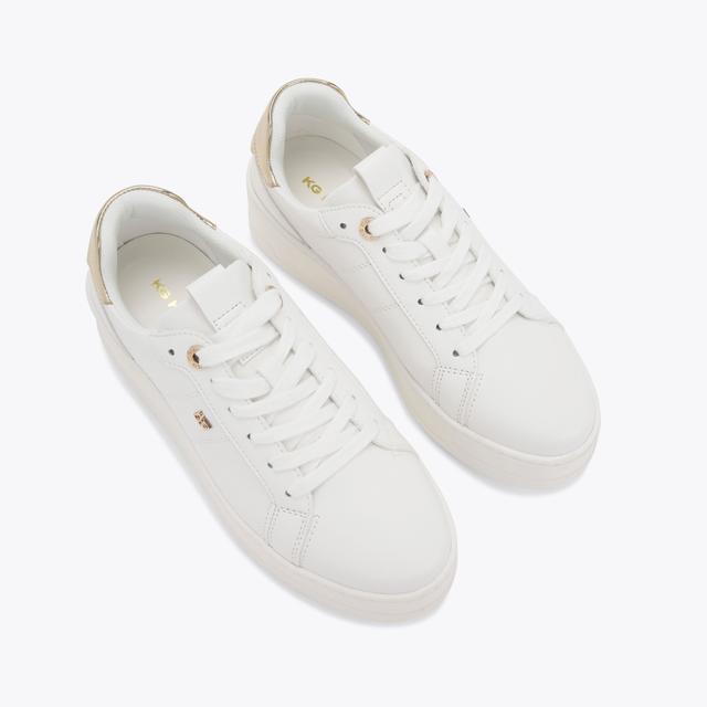 Carvela By Kurt Geiger LEADER White Lace Up Sneaker By KG KURT GEIGER