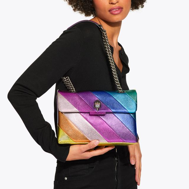 Carvela By Kurt Geiger LEATHER KENSINGTON BAG Leather Rainbow Metallic Shoulder Bag By KURT GEIGER LONDON