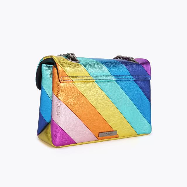 Carvela By Kurt Geiger LEATHER KENSINGTON BAG Leather Rainbow Metallic Shoulder Bag By KURT GEIGER LONDON