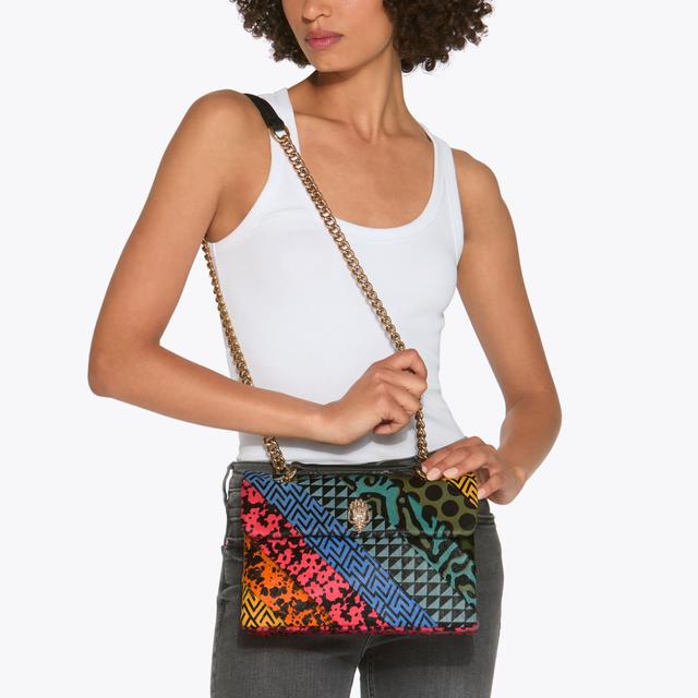 Carvela By Kurt Geiger LEATHER KENSINGTON L Striped Printed Calfhair Shoulder Bag By KURT GEIGER LONDON