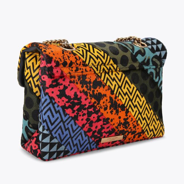 Carvela By Kurt Geiger LEATHER KENSINGTON L Striped Printed Calfhair Shoulder Bag By KURT GEIGER LONDON