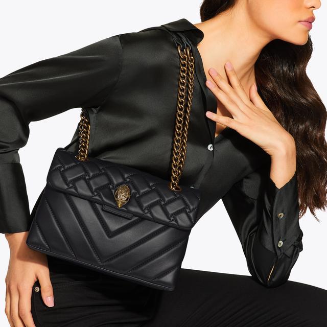 Carvela By Kurt Geiger LEATHER KENSINGTON X BAG Black Quilted Leather Kensington Bag By KURT GEIGER LONDON