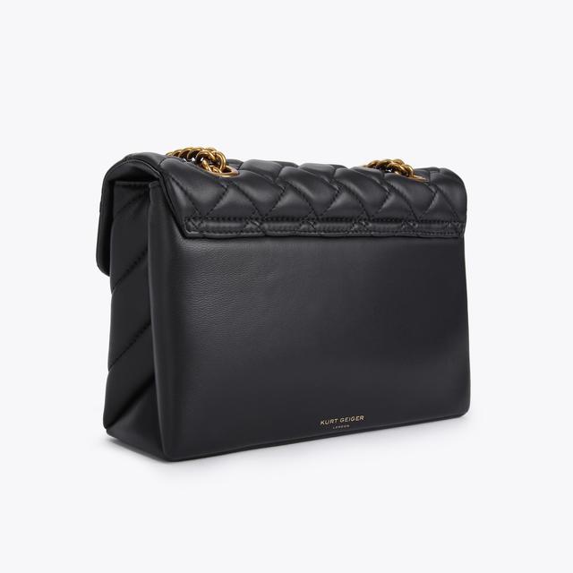 Carvela By Kurt Geiger LEATHER KENSINGTON X BAG Black Quilted Leather Kensington Bag By KURT GEIGER LONDON