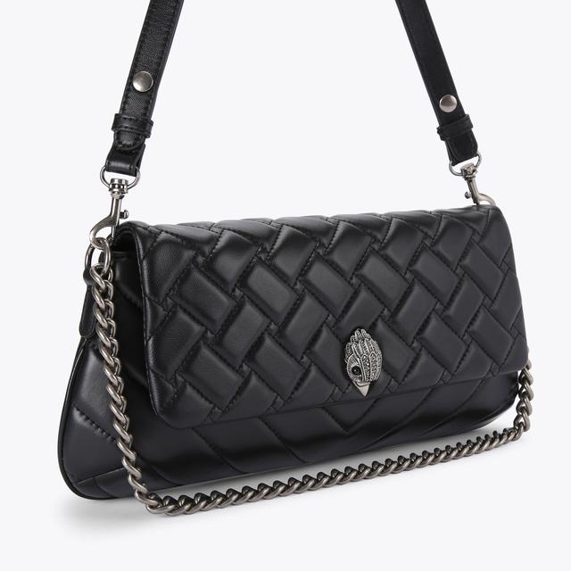 Carvela By Kurt Geiger LEATHER LONG KENSINGTON Black Leather Shoulder Bag By KURT GEIGER LONDON
