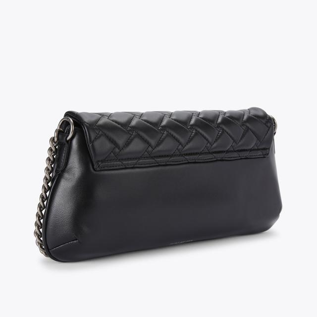 Carvela By Kurt Geiger LEATHER LONG KENSINGTON Black Leather Shoulder Bag By KURT GEIGER LONDON