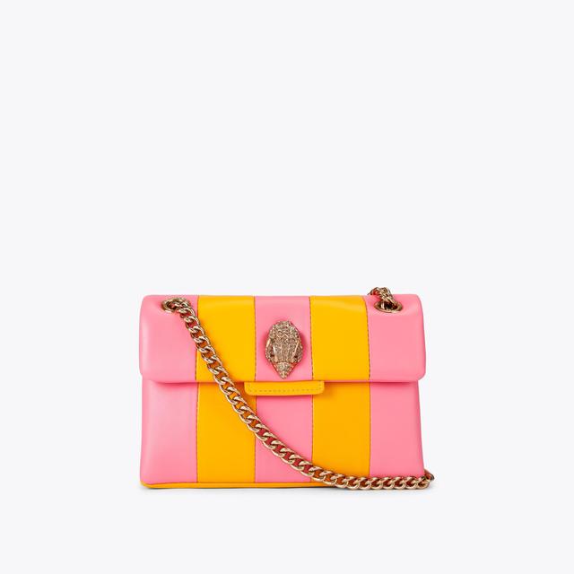 carvela by kurt geiger LEATHER MINI KENSINGTON L Orange Pink Striped Leather Mini Bag by KURT GEIGER LONDON