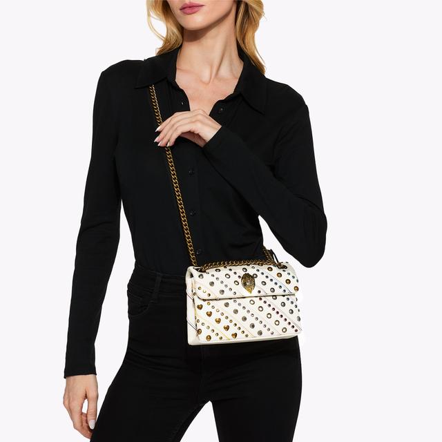 Carvela By Kurt Geiger LEATHER MINI KENSINGTON L White Leather Mini Bag By KURT GEIGER LONDON