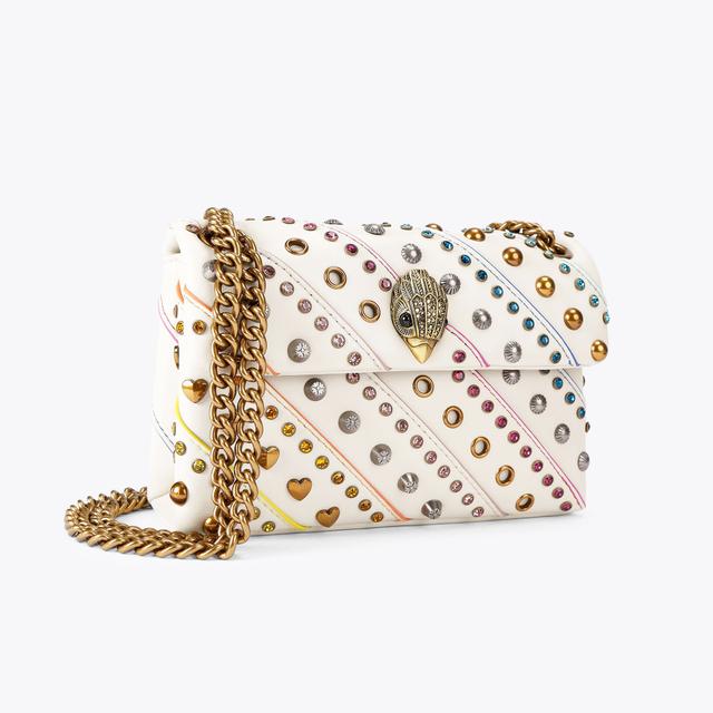 Carvela By Kurt Geiger LEATHER MINI KENSINGTON L White Leather Mini Bag By KURT GEIGER LONDON