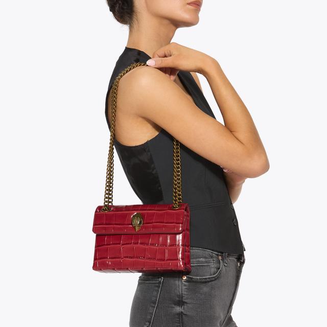 Carvela By Kurt Geiger LEATHER MINI KENSINGTON Red Leather Mini Bag By KURT GEIGER LONDON