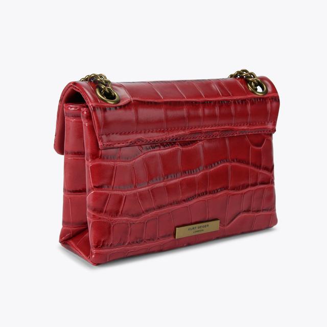 Carvela By Kurt Geiger LEATHER MINI KENSINGTON Red Leather Mini Bag By KURT GEIGER LONDON