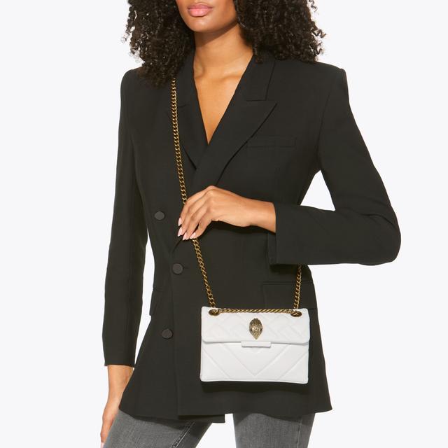 Carvela By Kurt Geiger LEATHER MINI KENSINGTON White Leather Mini Bag By KURT GEIGER LONDON