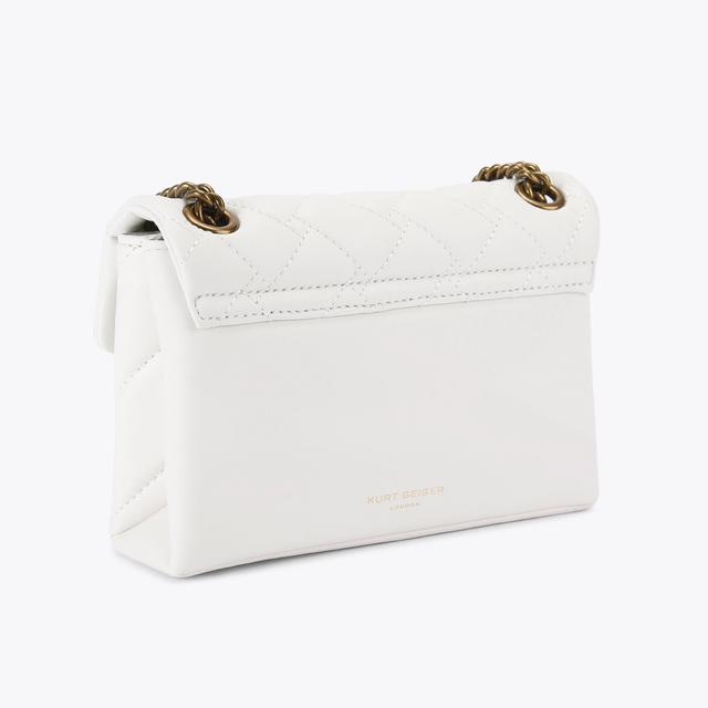 Carvela By Kurt Geiger LEATHER MINI KENSINGTON White Leather Mini Bag By KURT GEIGER LONDON