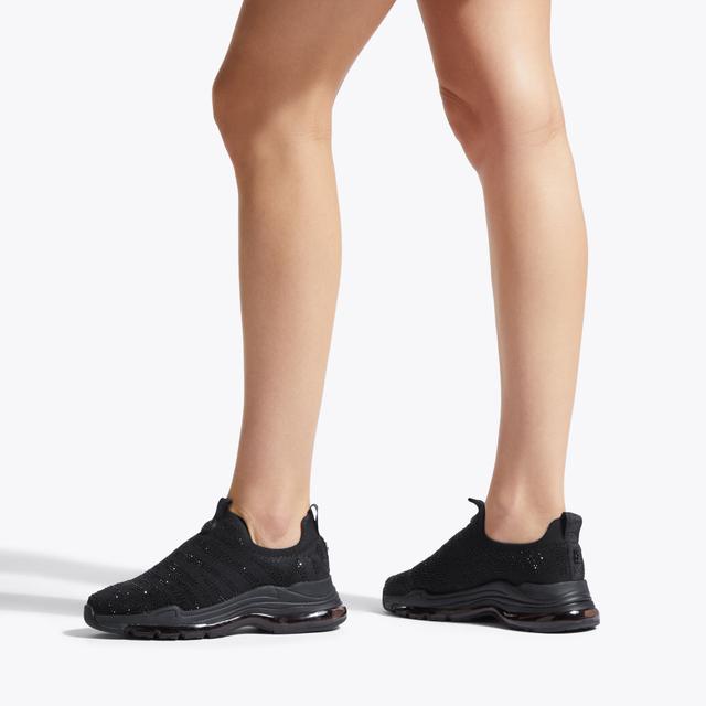 Carvela By Kurt Geiger LEGIT SLIP ON BLING Black Crystal Flats By KG KURT GEIGER