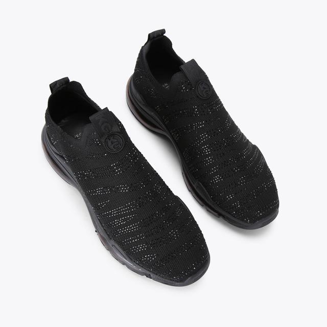 Carvela By Kurt Geiger LEGIT SLIP ON BLING Black Crystal Flats By KG KURT GEIGER