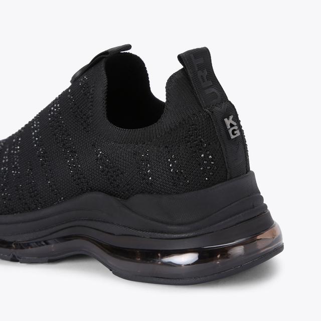 Carvela By Kurt Geiger LEGIT SLIP ON BLING Black Crystal Flats By KG KURT GEIGER