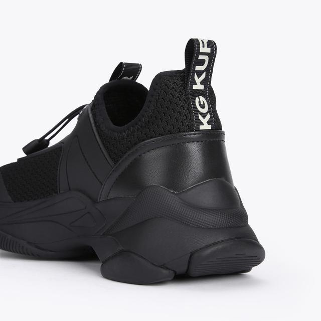 Carvela By Kurt Geiger LEIGHTON Black Rubber Lace Up Toggle Sneakers By KG KURT GEIGER