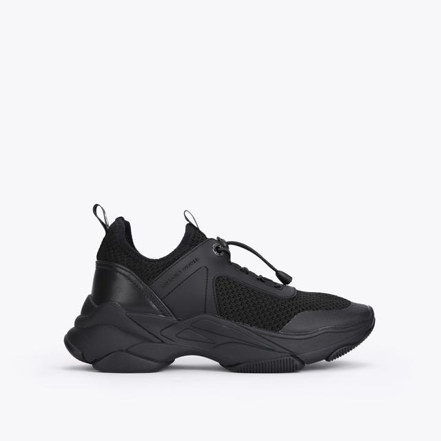 carvela by kurt geiger LEIGHTON Black Rubber Lace Up Toggle Sneakers by KG KURT GEIGER