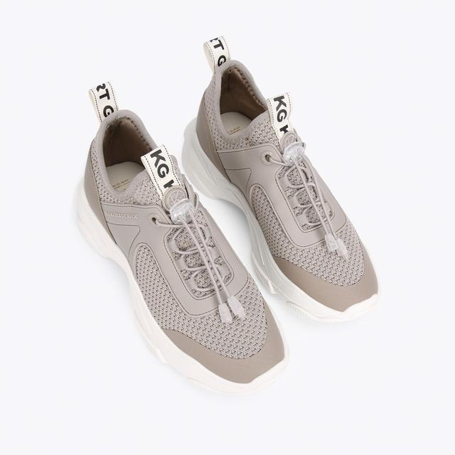 Carvela By Kurt Geiger LEIGHTON Grey Lace Up Sneaker By KG KURT GEIGER