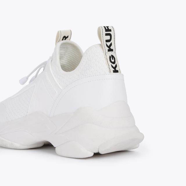 Carvela By Kurt Geiger LEIGHTON White Toggle Tie Vegan Sneakers By KG KURT GEIGER