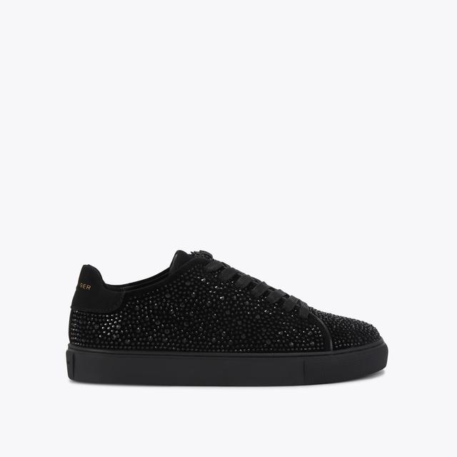carvela by kurt geiger LENNON CRYSTAL Black Velvet Sneaker by KURT GEIGER LONDON