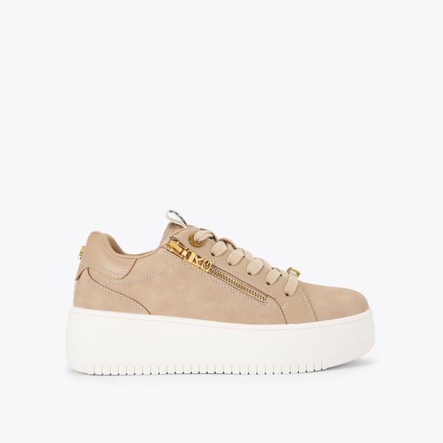 carvela by kurt geiger LESLIE SIDE ZIP Camel Zip Sneaker by KG KURT GEIGER