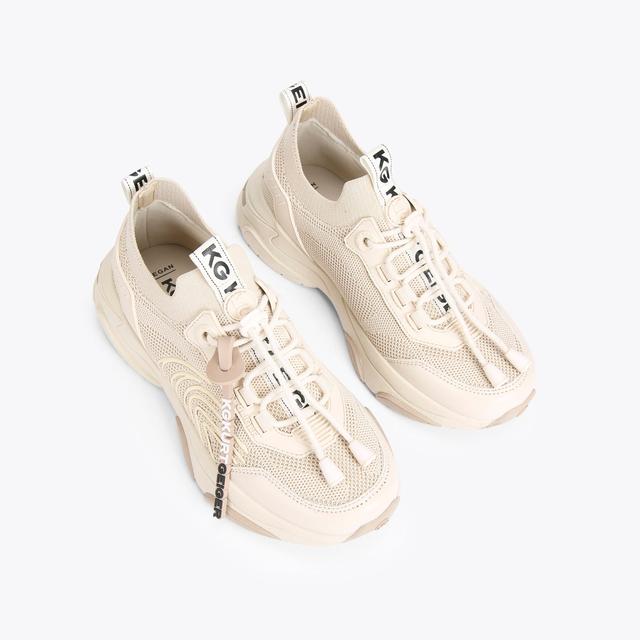 Carvela By Kurt Geiger LEXI KNIT Bone Knitted Sneaker By KG KURT GEIGER