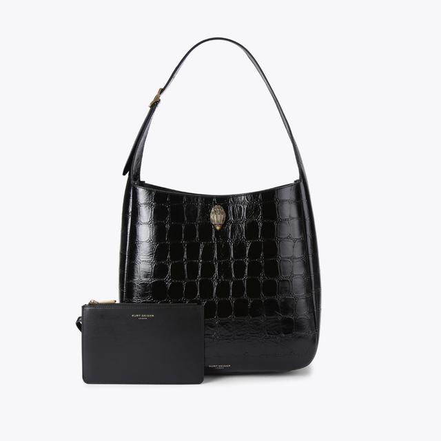 carvela by kurt geiger LG BOND HOBO Black Croc Print Hobo Bag by KURT GEIGER LONDON