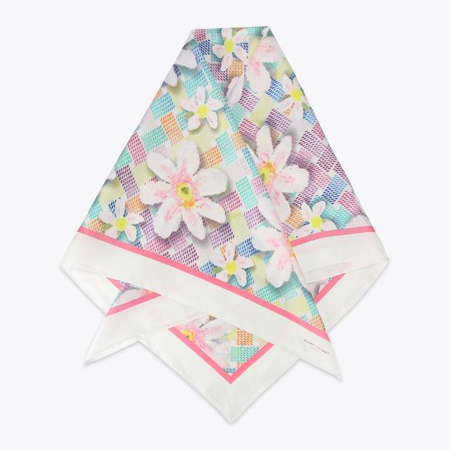 carvela by kurt geiger LG SQUARE SCARF Monogram Flower Silk Scarf by KURT GEIGER LONDON