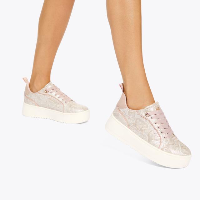 Carvela By Kurt Geiger LIGHTER LACE UP 2 Snake Print Sneaker By KG KURT GEIGER