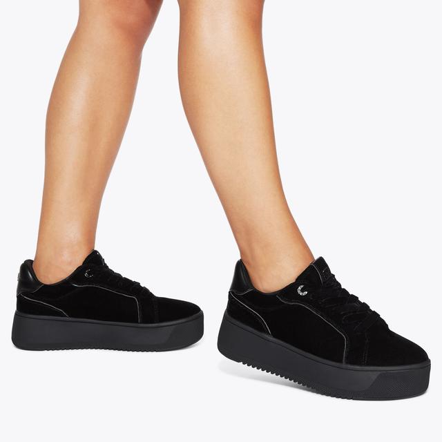 Carvela By Kurt Geiger LIGHTER VELVET Velvet Lace Up Sneaker By KG KURT GEIGER