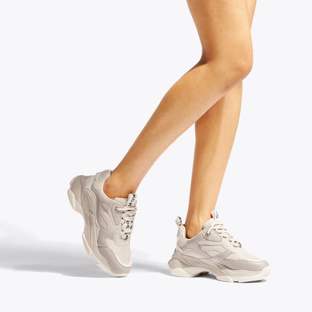Carvela By Kurt Geiger LILA LACE UP Beige Lace Up Sneaker By KG KURT GEIGER