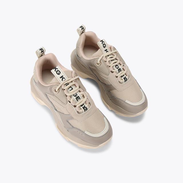 Carvela By Kurt Geiger LILA LACE UP Beige Lace Up Sneaker By KG KURT GEIGER