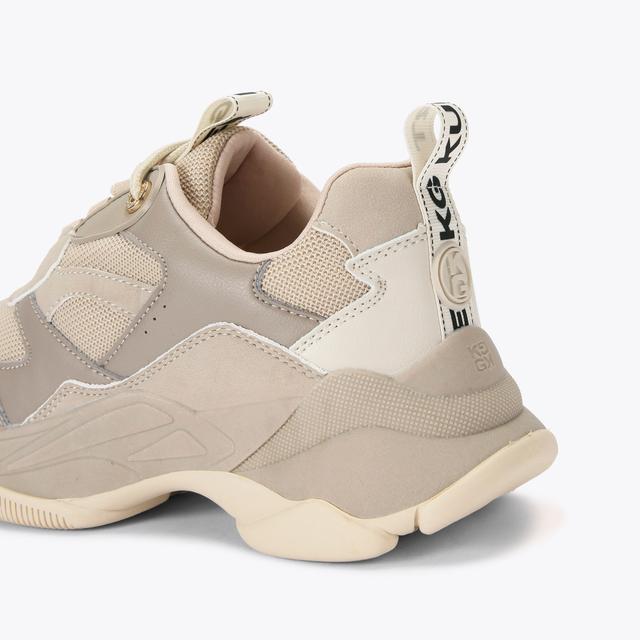 Carvela By Kurt Geiger LILA LACE UP Beige Lace Up Sneaker By KG KURT GEIGER