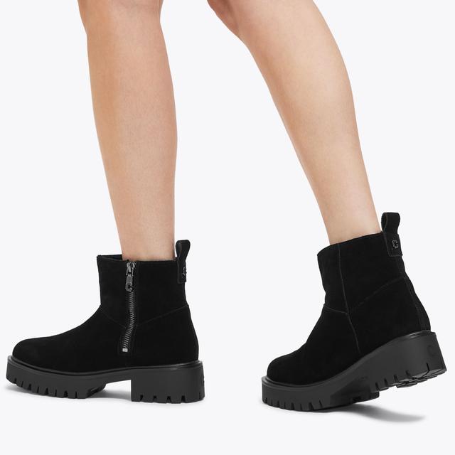 Carvela By Kurt Geiger LIMIT FUR Black Suede Ankle Boot By CARVELA