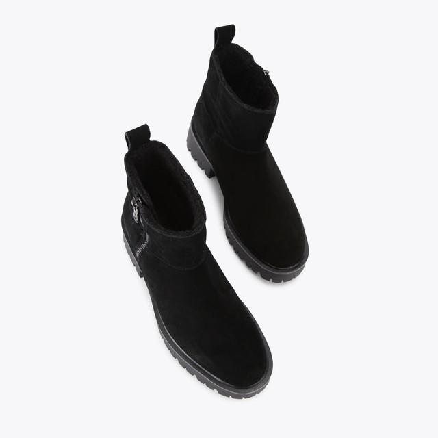 Carvela By Kurt Geiger LIMIT FUR Black Suede Ankle Boot By CARVELA