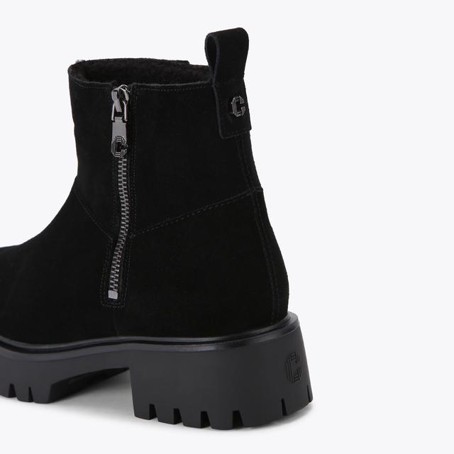 Carvela By Kurt Geiger LIMIT FUR Black Suede Ankle Boot By CARVELA