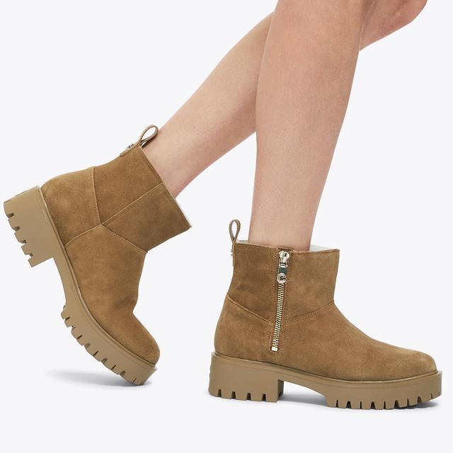 Carvela By Kurt Geiger LIMIT FUR Tan Suede Ankle Boot By CARVELA