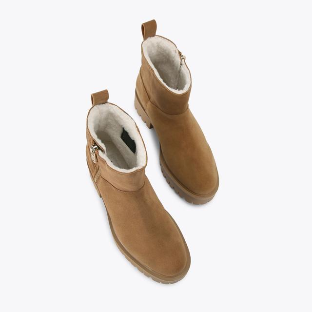 Carvela By Kurt Geiger LIMIT FUR Tan Suede Ankle Boot By CARVELA