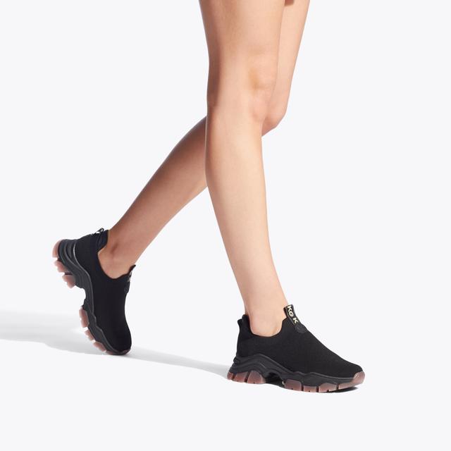 Carvela By Kurt Geiger LIMITLESS KNIT LOW TOP Black Knitted Sneakers By KG KURT GEIGER